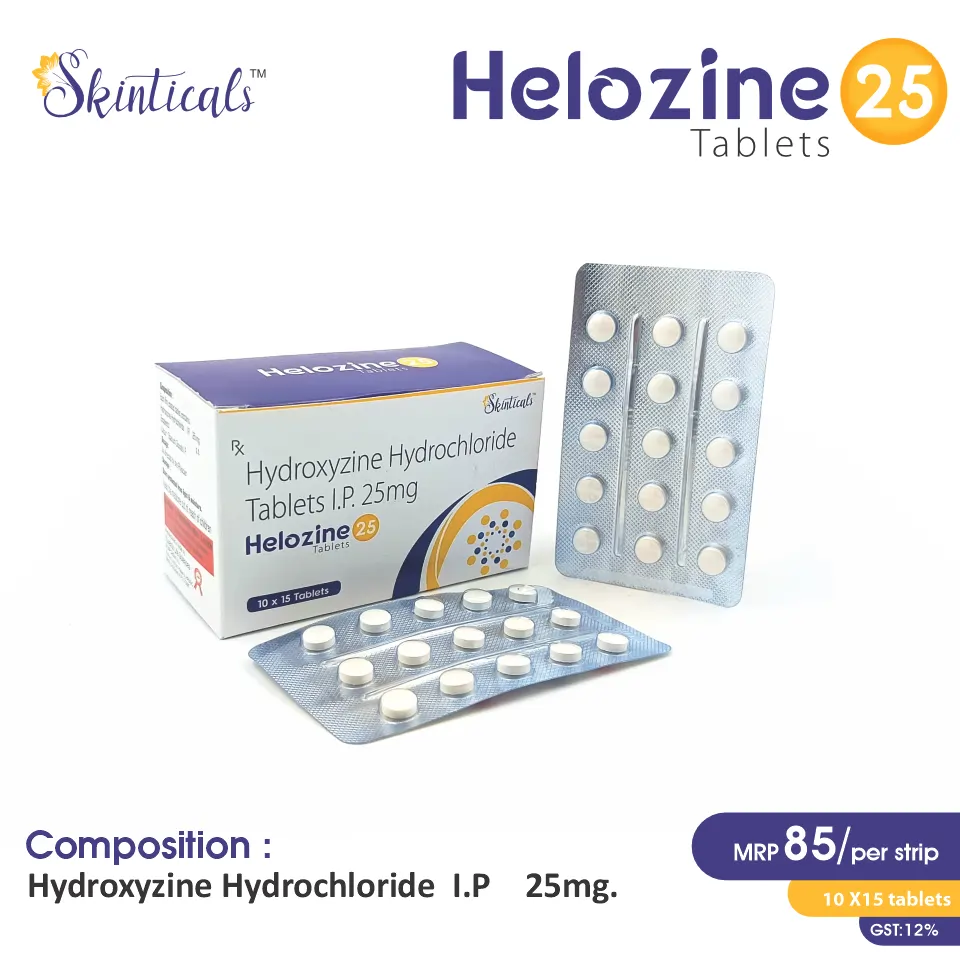 Hydroxyzine (25mg) Tablet at the best price in PCD Pharma Franchise for Antihistamine, Anxiety and Allergy Relief.